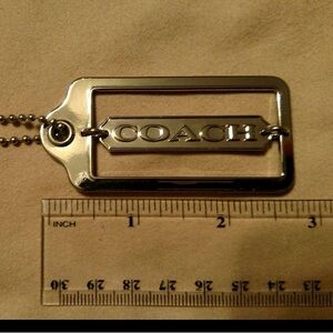 Coach Metallic Silver Bag Charm